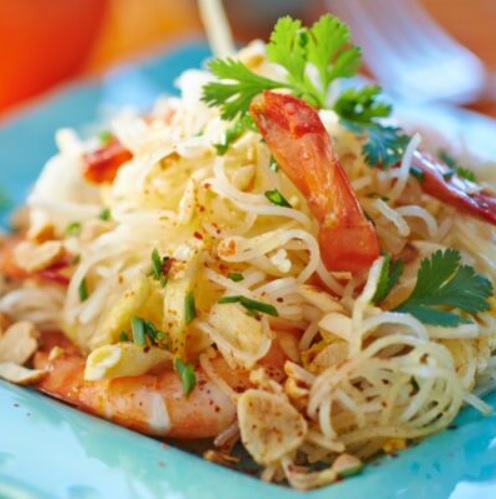 Nouilles de riz Thaï crevettes