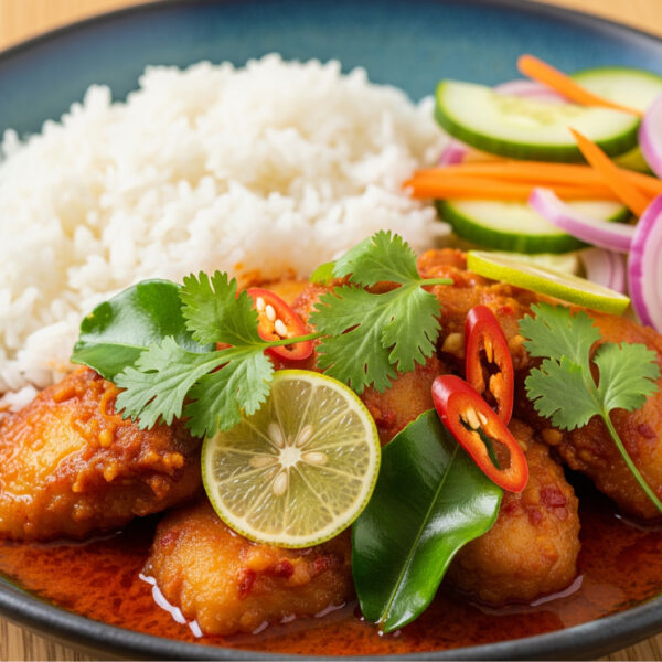 Filet de Poisson Pi Pao Thaï + Riz blanc + petits légumes